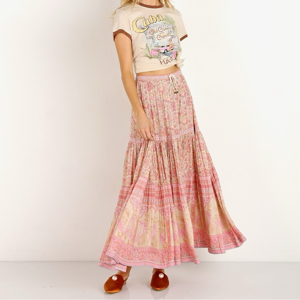 Spell & The Gypsy Poinciana Maxi Skirt in Glitter Pink
